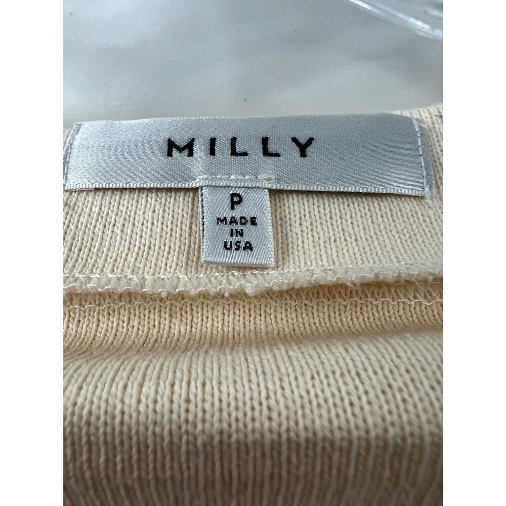 Milly Women's Blue Cream Striped Cotton Boat Neck Long Sleeve Tunic Top Size P - Picture 4 of 9